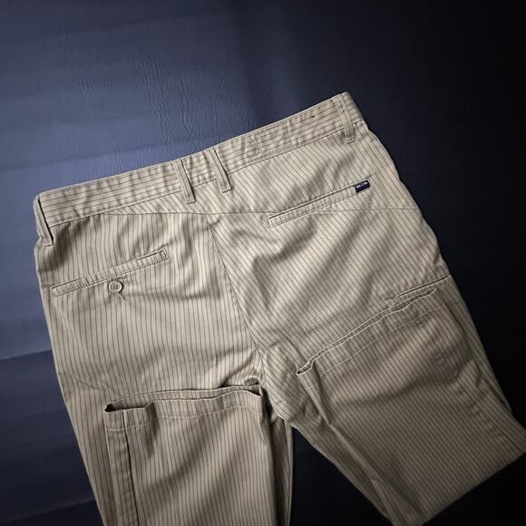 Volcom Pants Mens 34x26 Beige Stone Striped Cropped Skater Chino West Coast - Picture 7 of 11